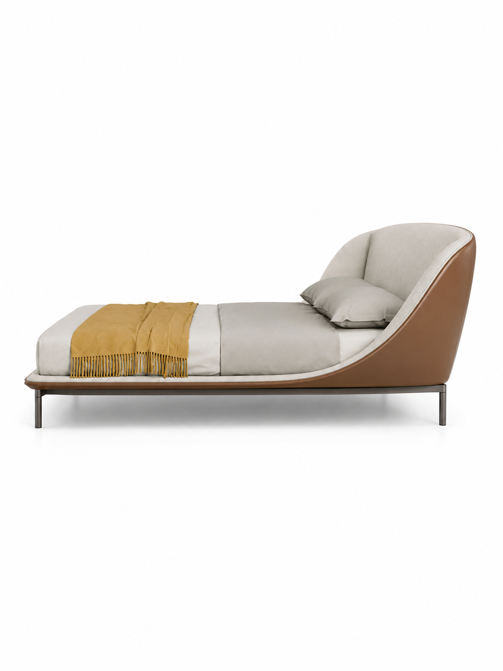 The Orelisse Bed — Luxury Curved Upholstered Bed with Wraparound Headboard