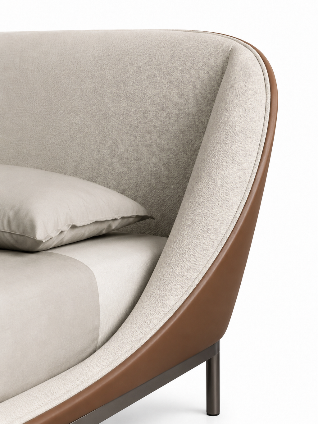 The Orelisse Bed — Luxury Curved Upholstered Bed with Wraparound Headboard