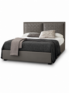 The Avenoire Bed — Luxury Upholstered Bed with Woven Panel Headboard