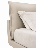 The Caldrisse Bed — Luxury Floating Upholstered Bed with Dual-Cushion Headboard