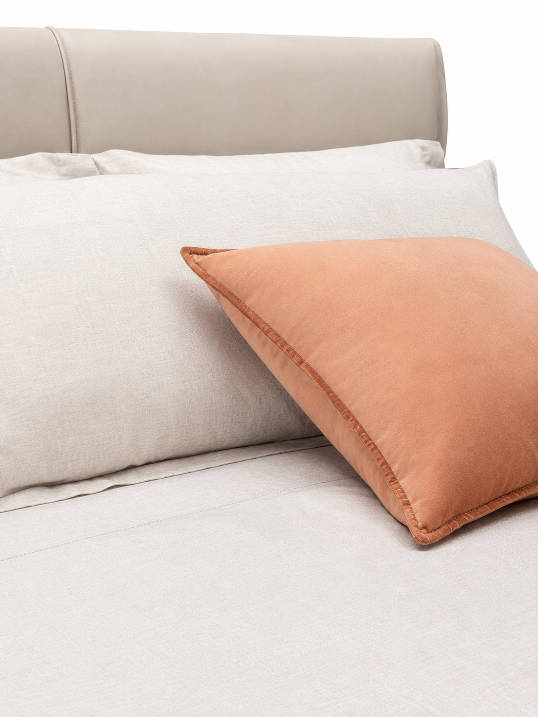 The Caldrisse Bed — Luxury Floating Upholstered Bed with Dual-Cushion Headboard