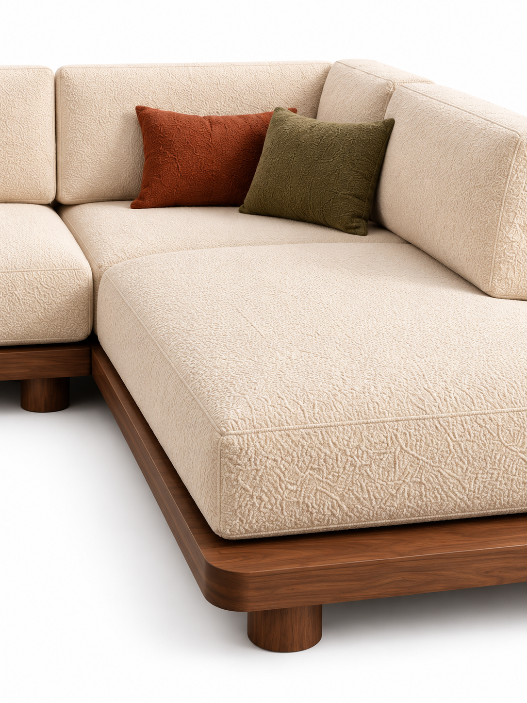 The Kervona Sofa — Luxury Modern L-Shaped Bouclé Fabric Sofa