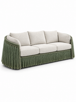 The Verdelle Outdoor Sofa — Luxury Woven Fringe Sofa