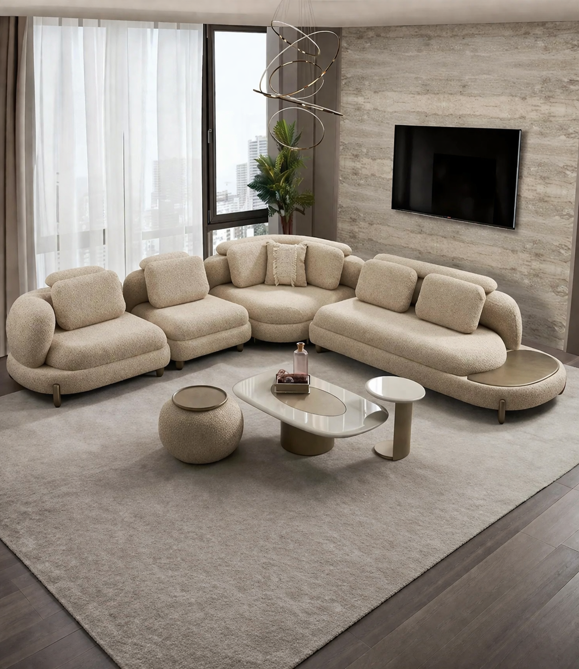 Armoda Modern Luxury Corner 7 Seater Sofa Set