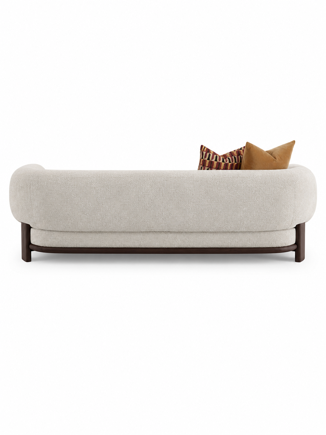 The Solterra Sofa — Luxury Curved Wooden Base 3 Seater Sofa