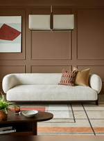 The Solterra Sofa — Luxury Curved Wooden Base 3 Seater Sofa
