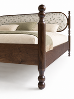 The Avira Bed — Luxury Teak Upholstered Bed