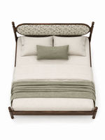 The Avira Bed — Luxury Teak Upholstered Bed