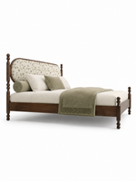 The Avira Bed — Luxury Teak Upholstered Bed