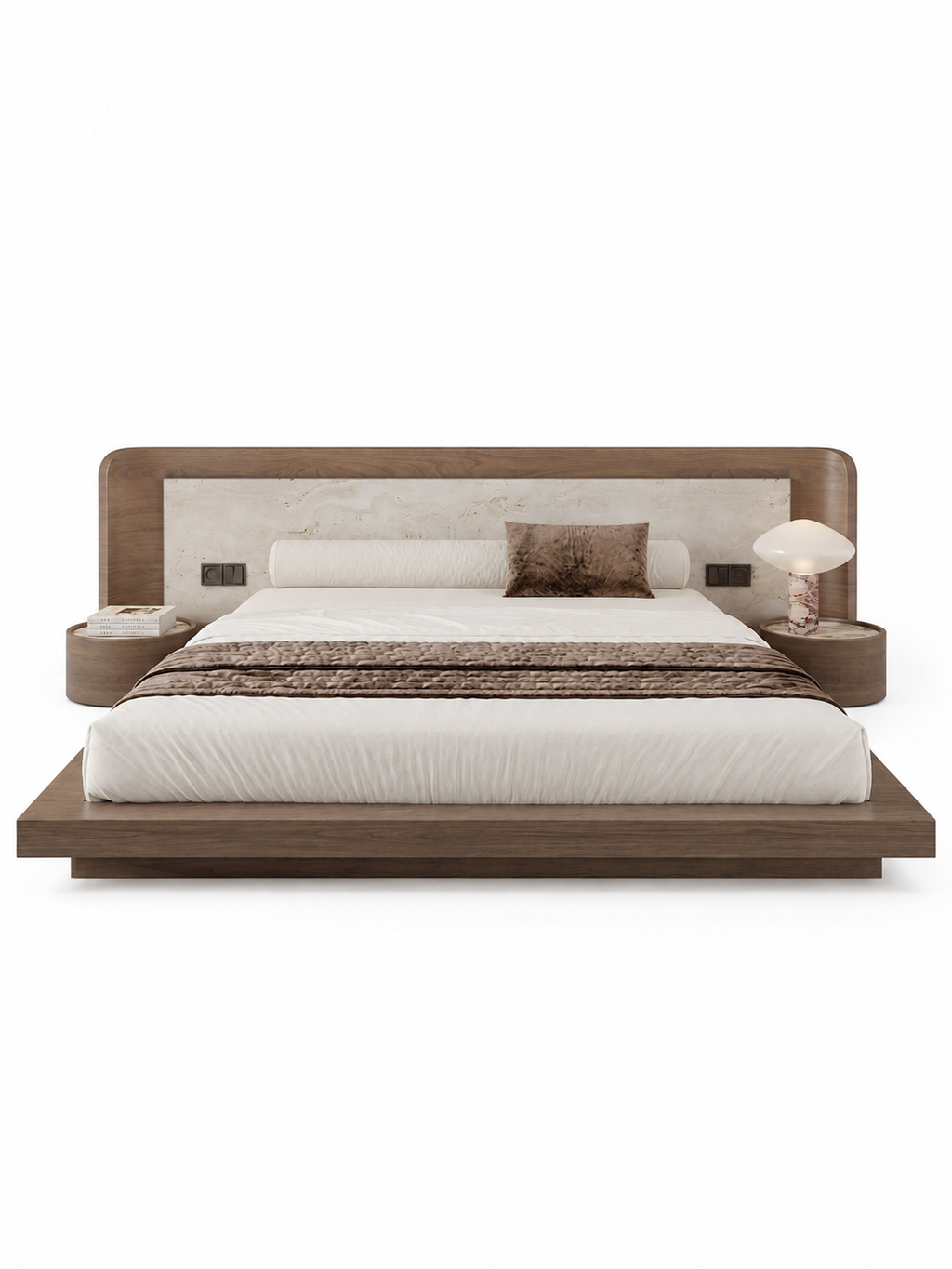 The Lucento Bed — Luxury Solid Wood Upholstered Bed