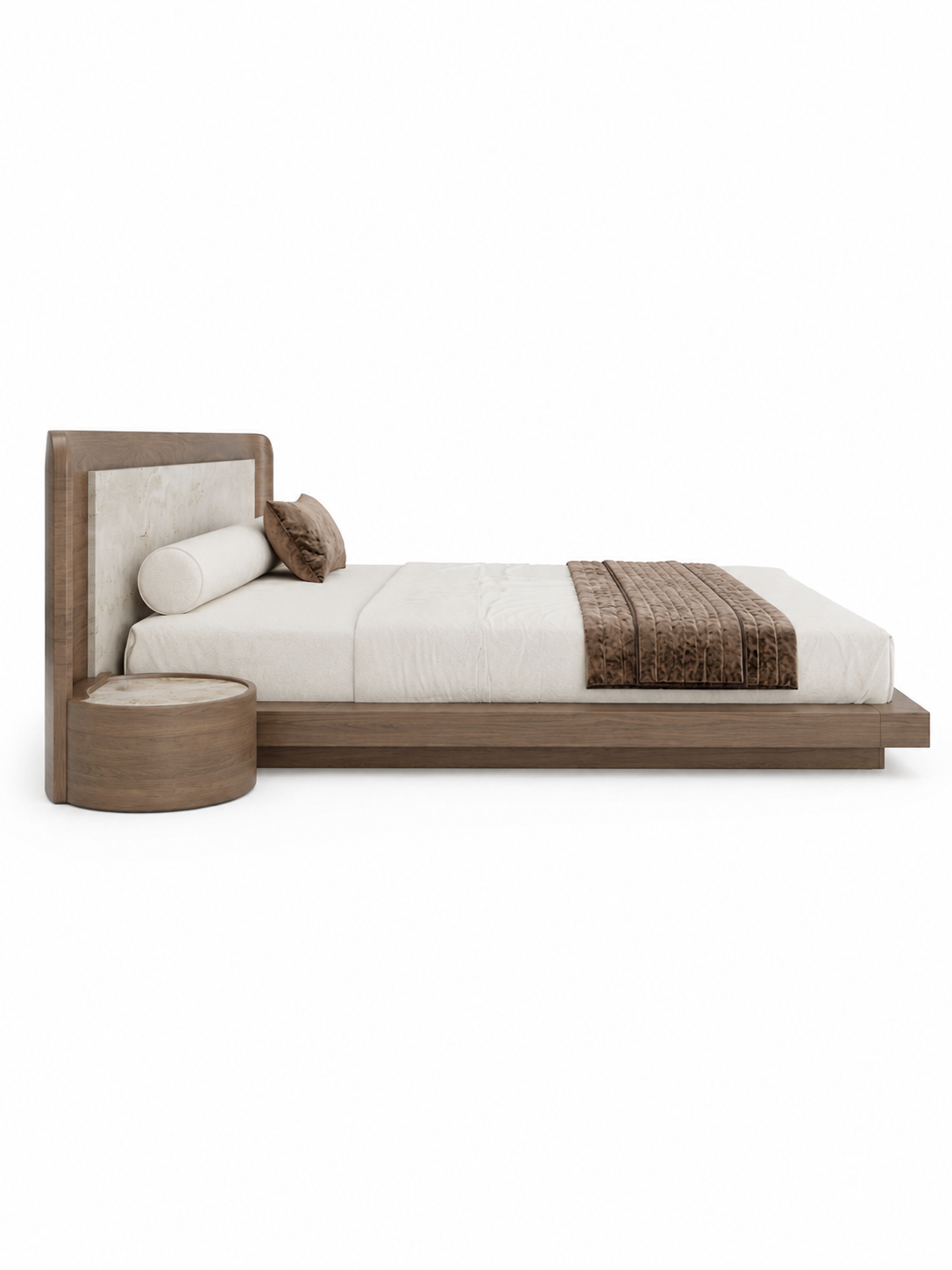 The Lucento Bed — Luxury Solid Wood Upholstered Bed