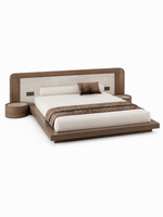 The Lucento Bed — Luxury Solid Wood Upholstered Bed