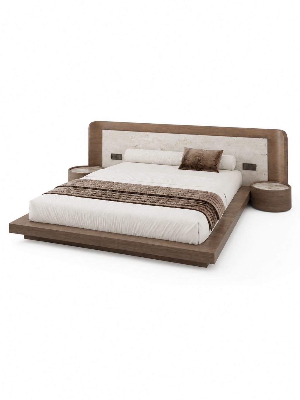 The Lucento Bed — Luxury Solid Wood Upholstered Bed