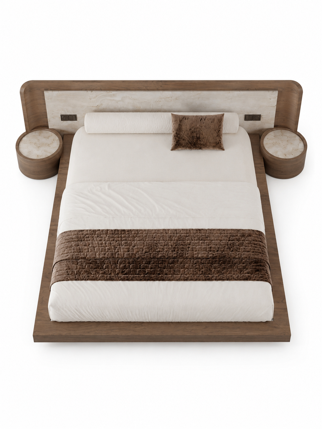 The Lucento Bed — Luxury Solid Wood Upholstered Bed