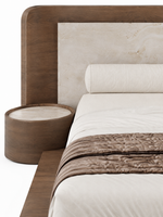 The Lucento Bed — Luxury Solid Wood Upholstered Bed