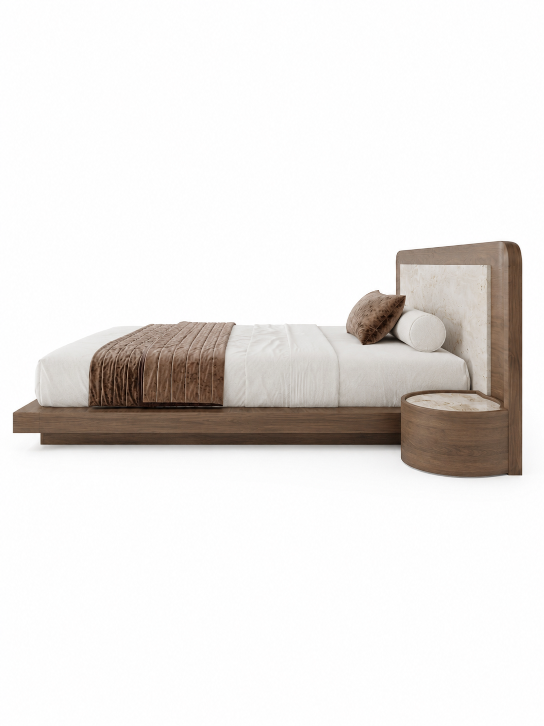 The Lucento Bed — Luxury Solid Wood Upholstered Bed