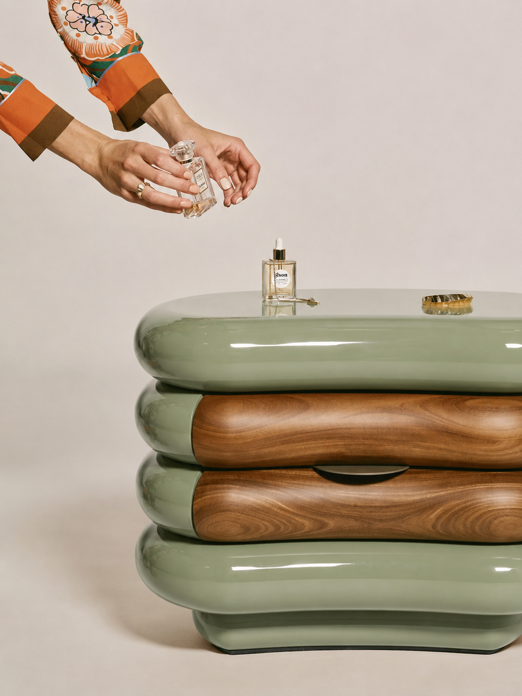 The Orlena Sculpted Bedside Table — Luxury Modern Nightstand with Single Drawer Storage