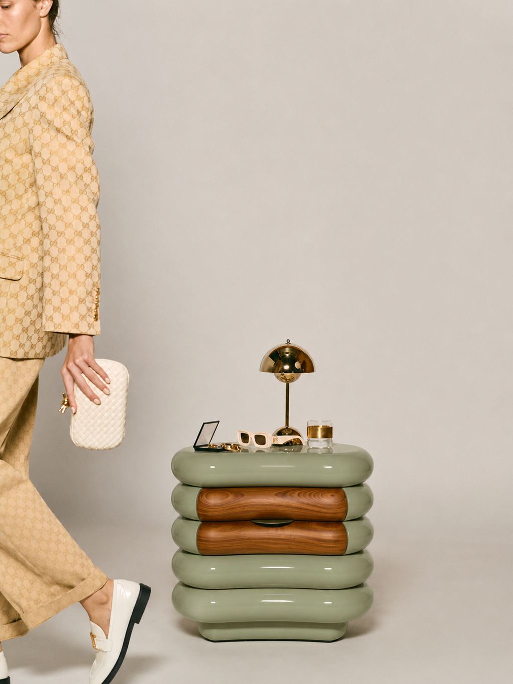 The Orlena Sculpted Bedside Table — Luxury Modern Nightstand with Single Drawer Storage