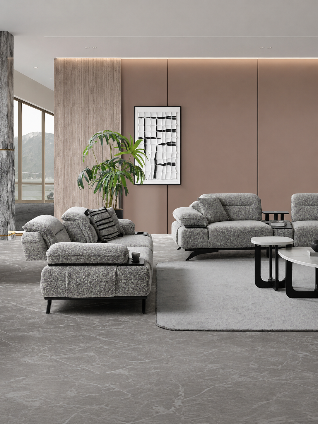 The Aurenza Sofa — Luxury Bouclé Fabric Sofa Set
