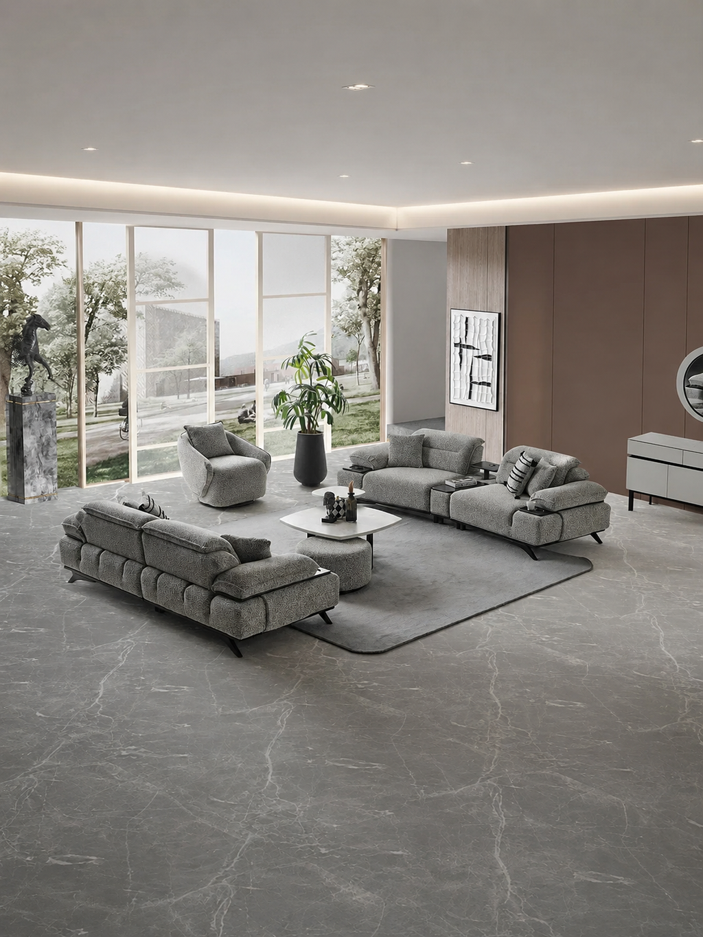 The Aurenza Sofa — Luxury Bouclé Fabric Sofa Set