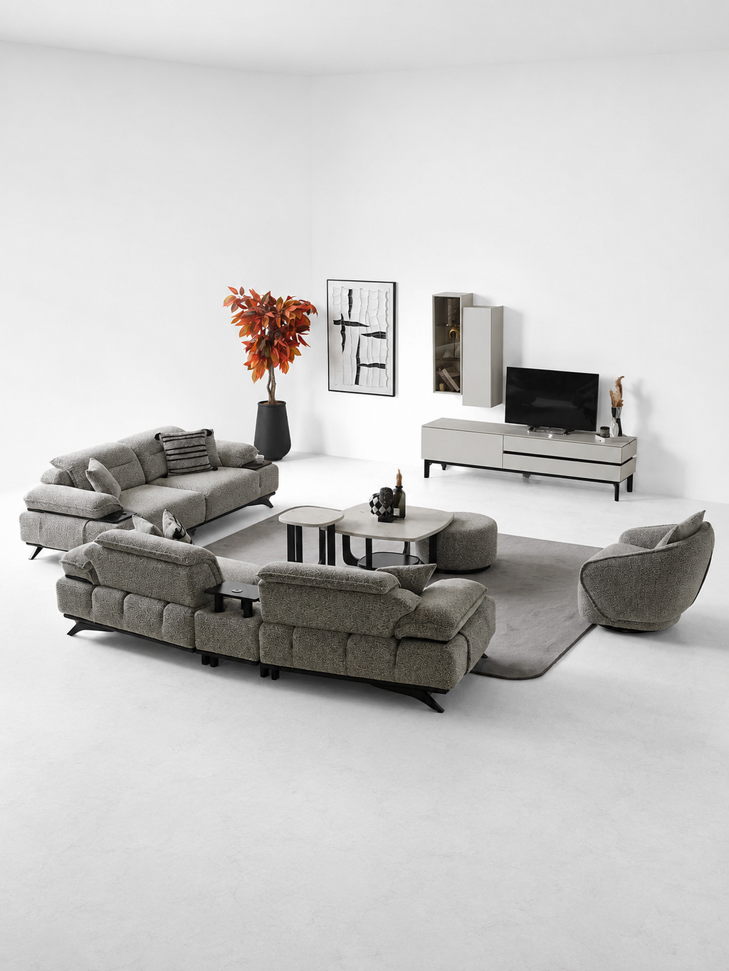 The Aurenza Sofa — Luxury Bouclé Fabric Sofa Set