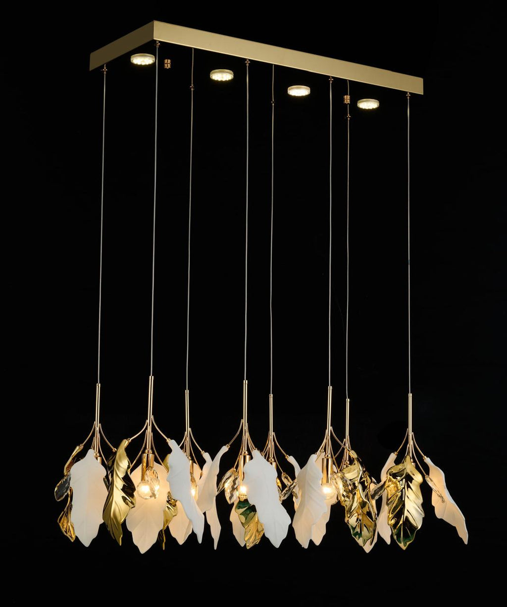 The Seraphine Gleam — Luxury Botanical Gold Chandelier