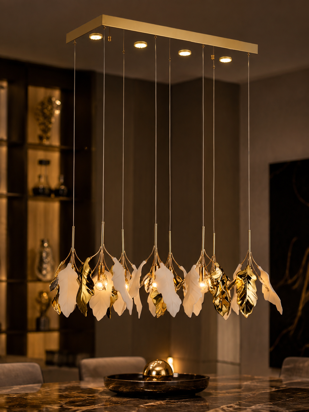 The Seraphine Gleam — Luxury Botanical Gold Chandelier