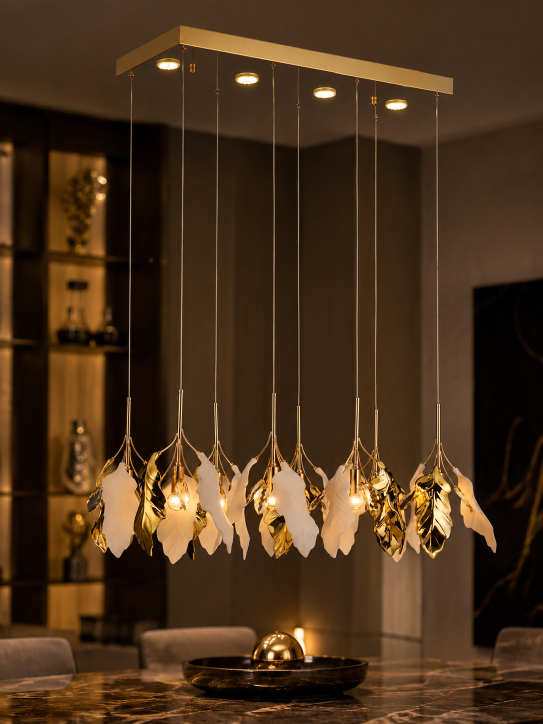 The Seraphine Gleam — Luxury Botanical Gold Chandelier