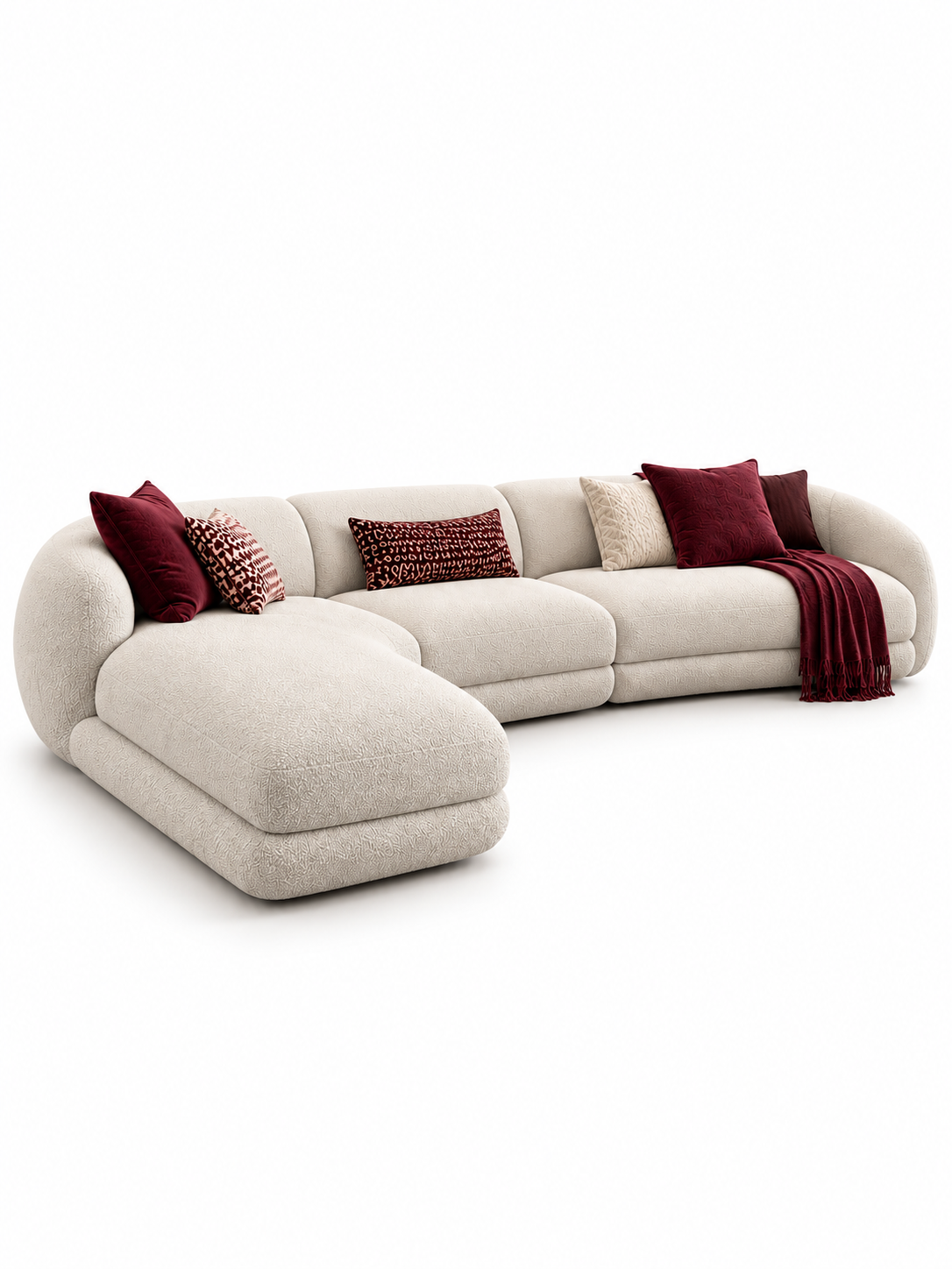 The Invara Sofa — Luxury Curved Upholstered Sectional Sofa