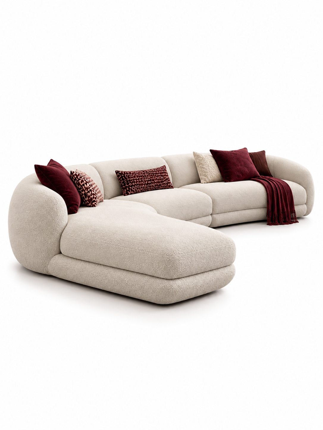 The Invara Sofa — Luxury Curved Upholstered Sectional Sofa