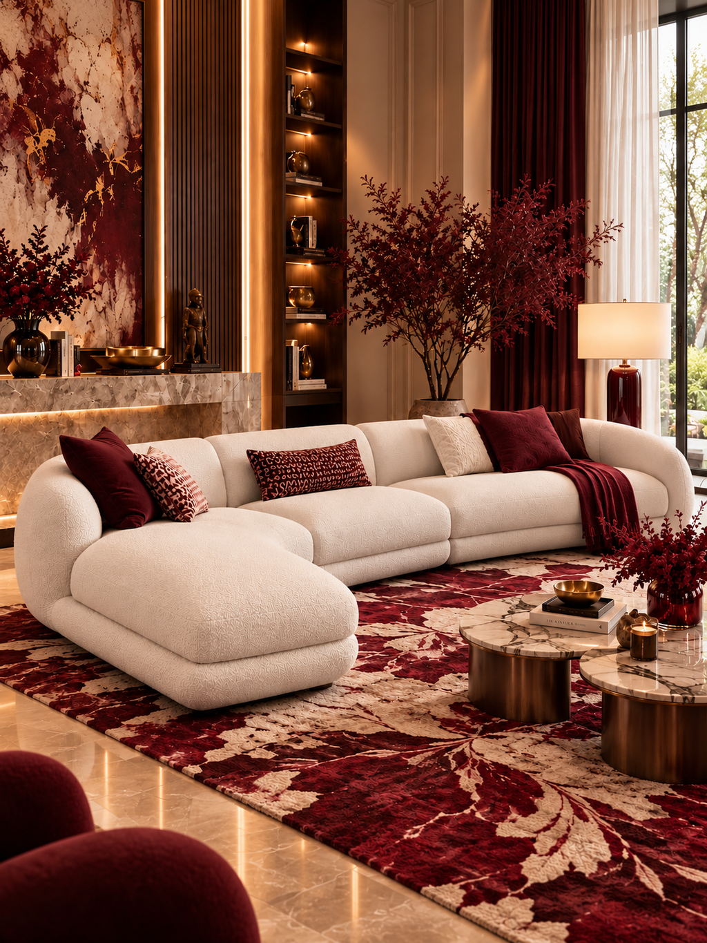 The Invara Sofa — Luxury Curved Upholstered Sectional Sofa