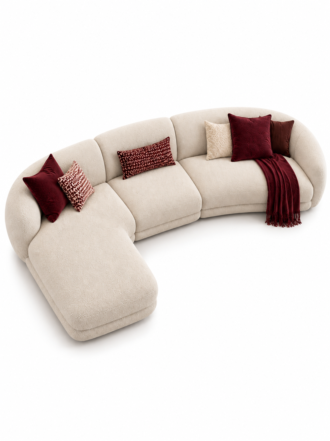 The Invara Sofa — Luxury Curved Upholstered Sectional Sofa