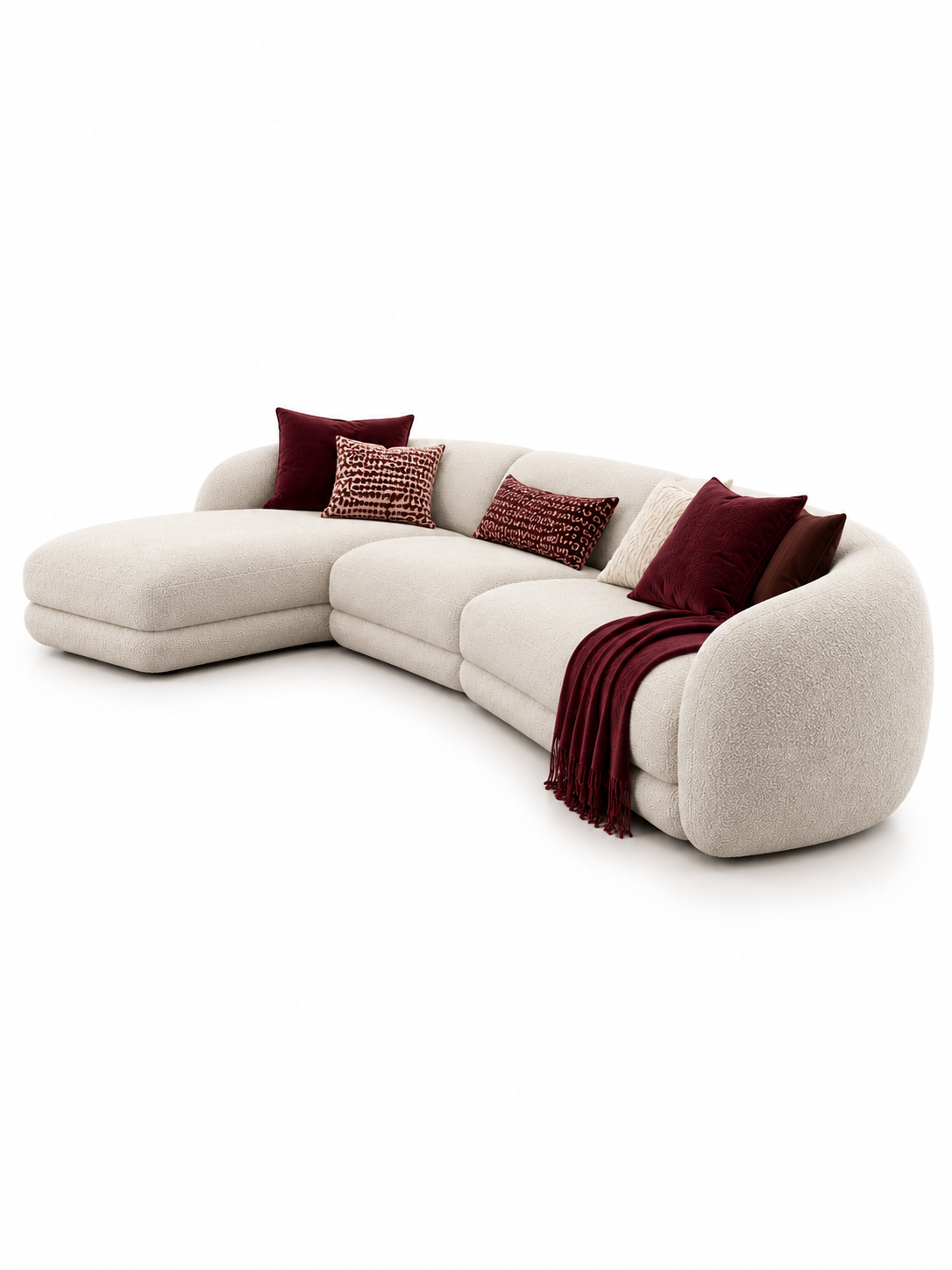 The Invara Sofa — Luxury Curved Upholstered Sectional Sofa
