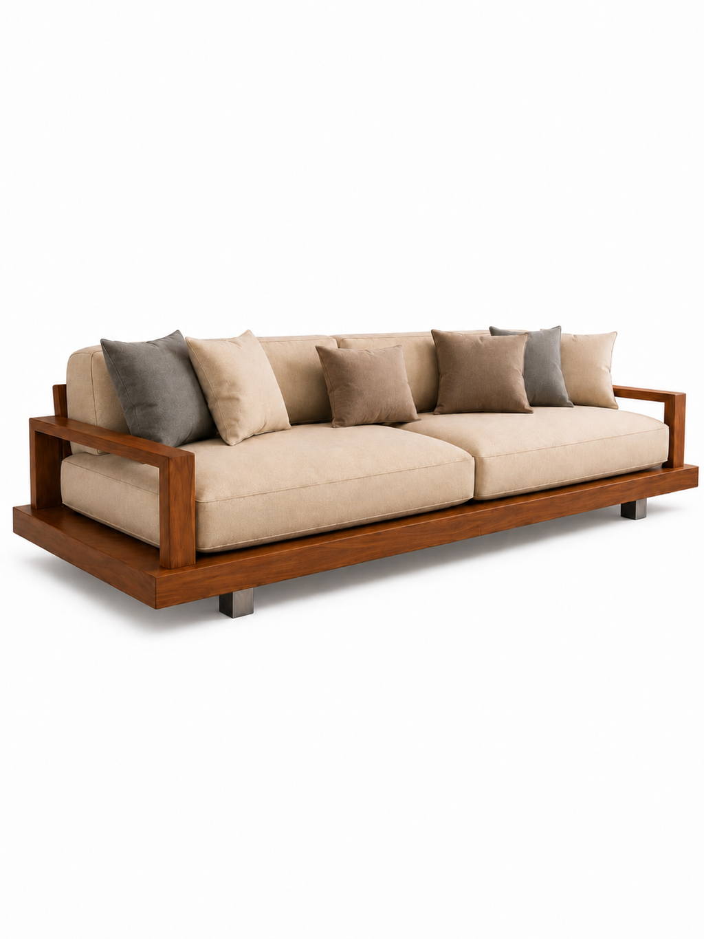 The Maven Sofa — Luxury Modern Wooden Sofa for Living Room