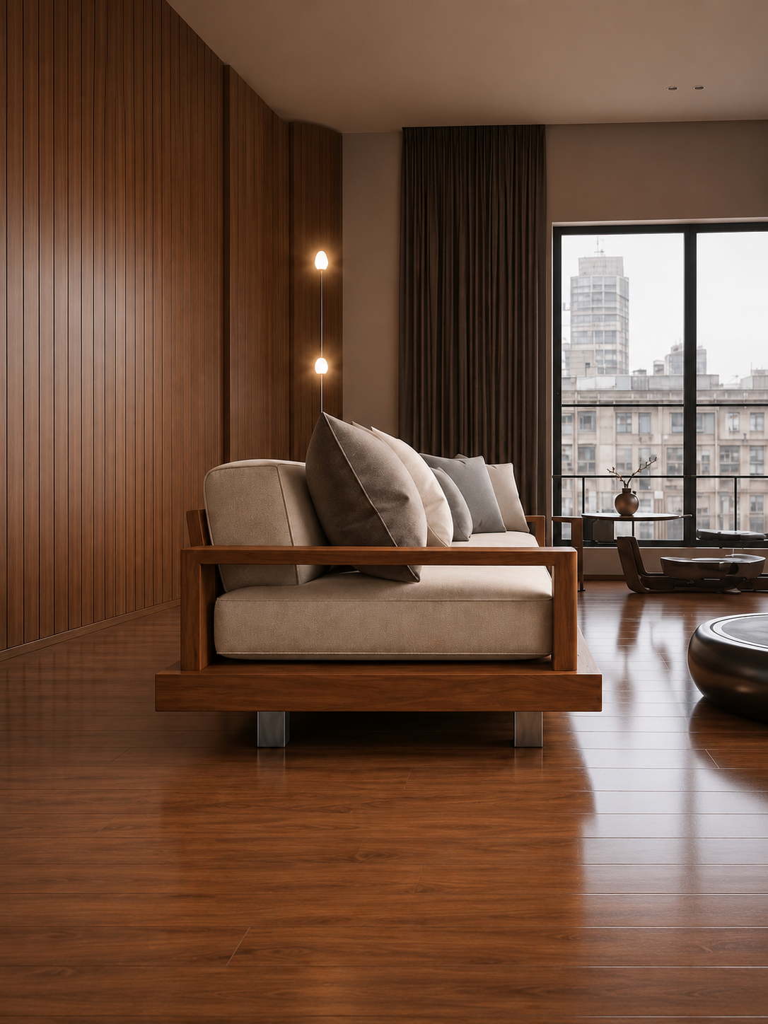 The Maven Sofa — Luxury Modern Wooden Sofa for Living Room