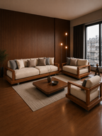 The Maven Sofa — Luxury Modern Wooden Sofa for Living Room