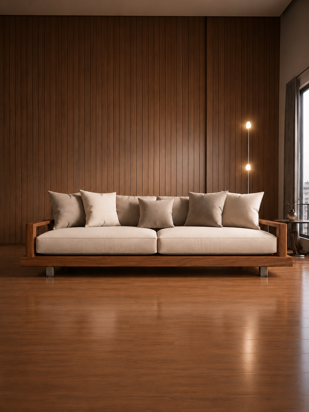 The Maven Sofa — Luxury Modern Wooden Sofa for Living Room