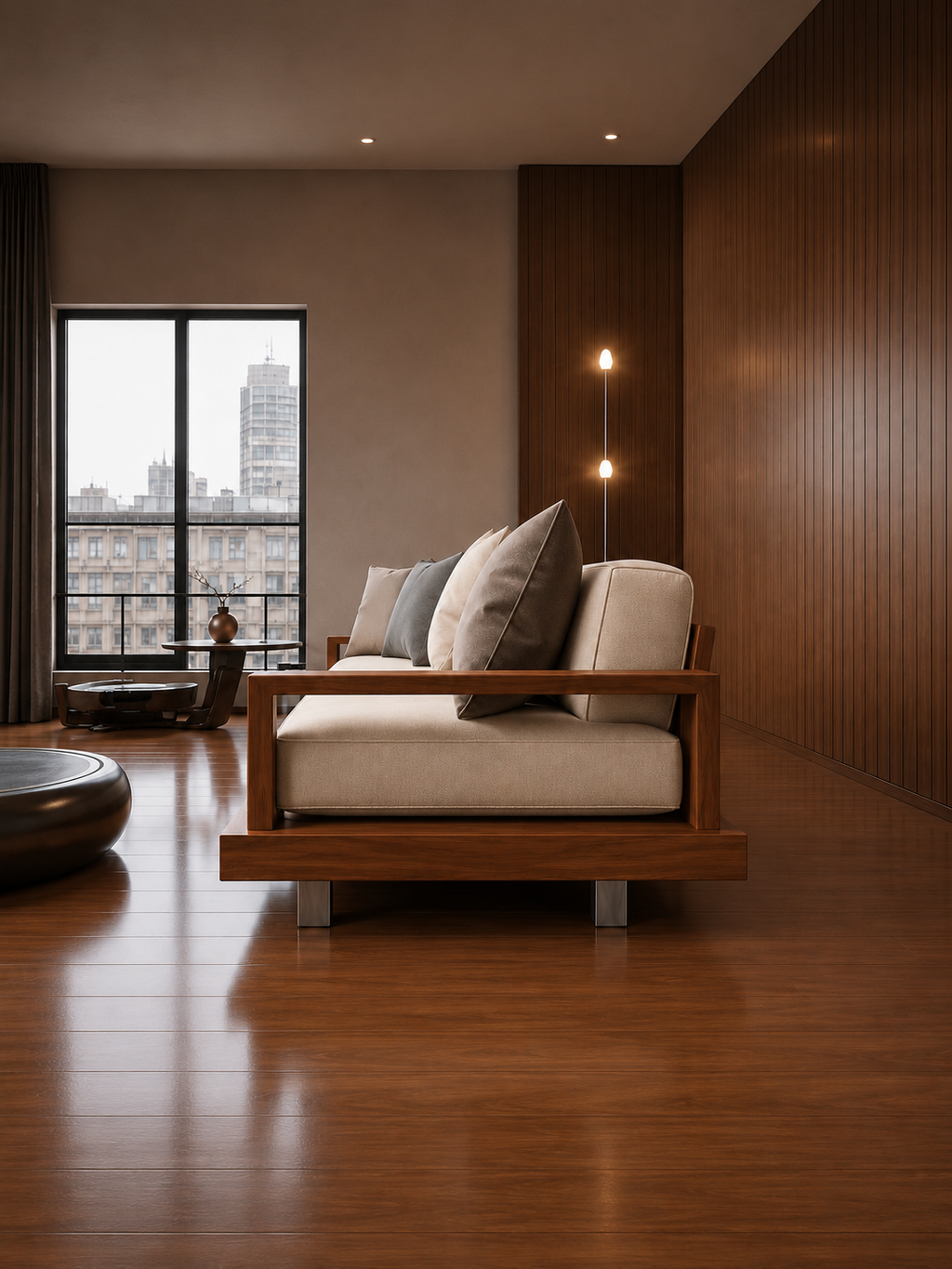 The Maven Sofa — Luxury Modern Wooden Sofa for Living Room