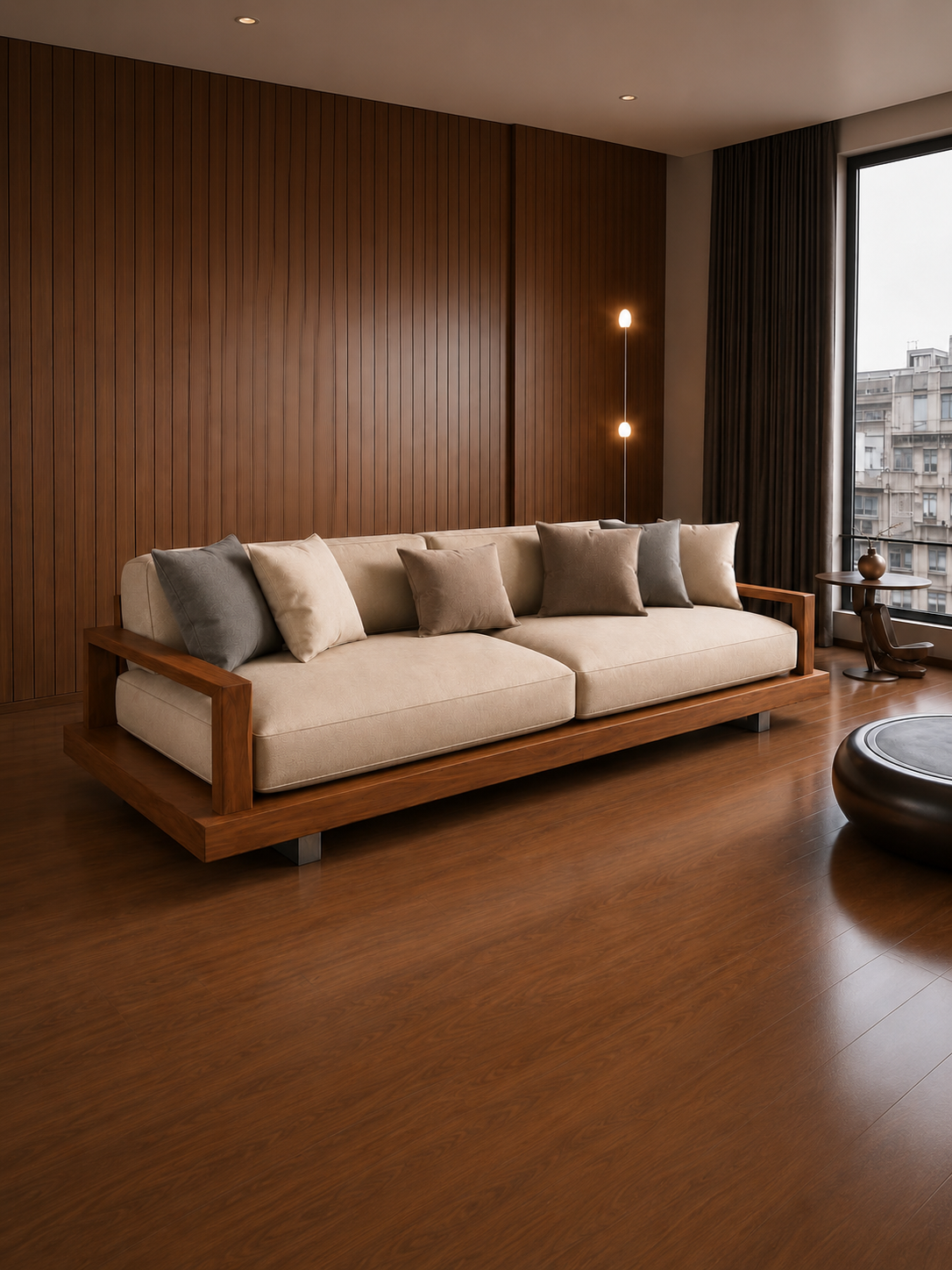 The Maven Sofa — Luxury Modern Wooden Sofa for Living Room