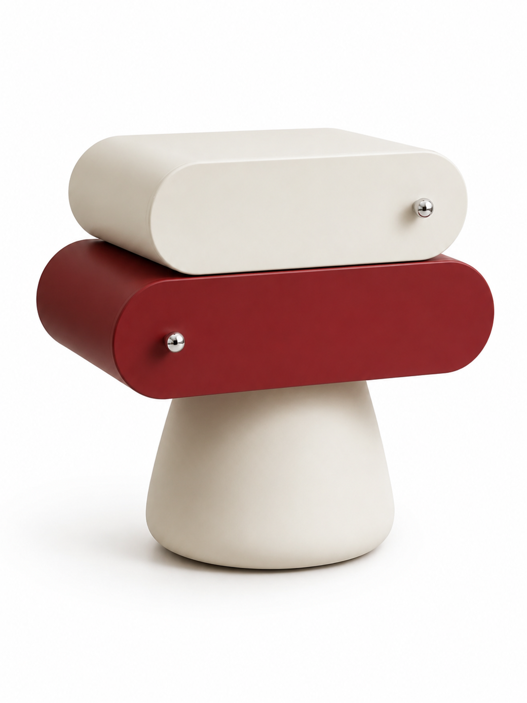 Melo Mushroom Side Table– 2 Drawer Designer Bedside Table