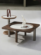 The Novara Coffee Table — Modern Wooden Center Table with Premium Stone Top & Contemporary Living Room Design