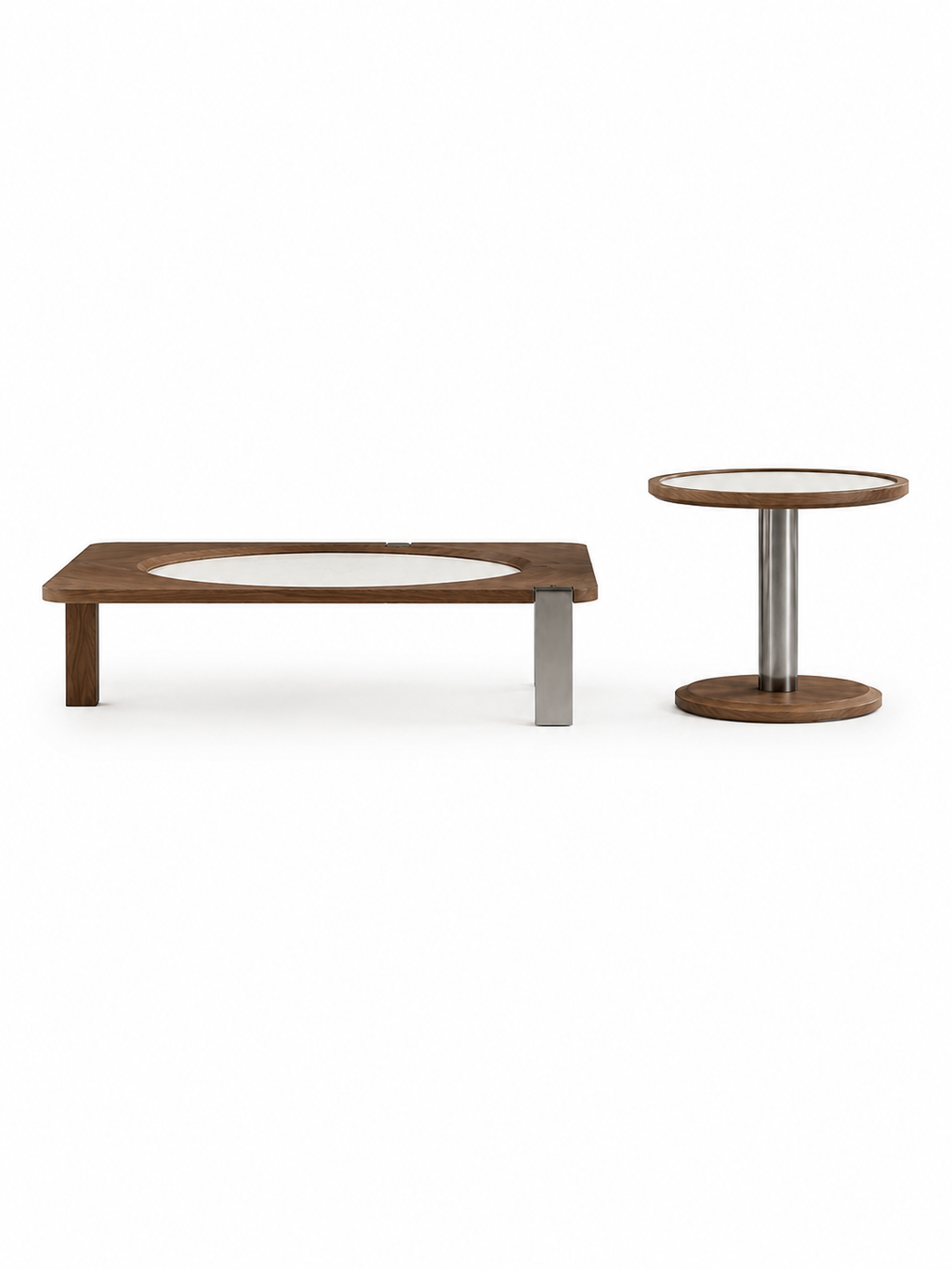 The Novara Coffee Table — Modern Wooden Center Table with Premium Stone Top & Contemporary Living Room Design