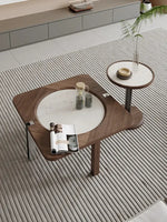 The Novara Coffee Table — Modern Wooden Center Table with Premium Stone Top & Contemporary Living Room Design