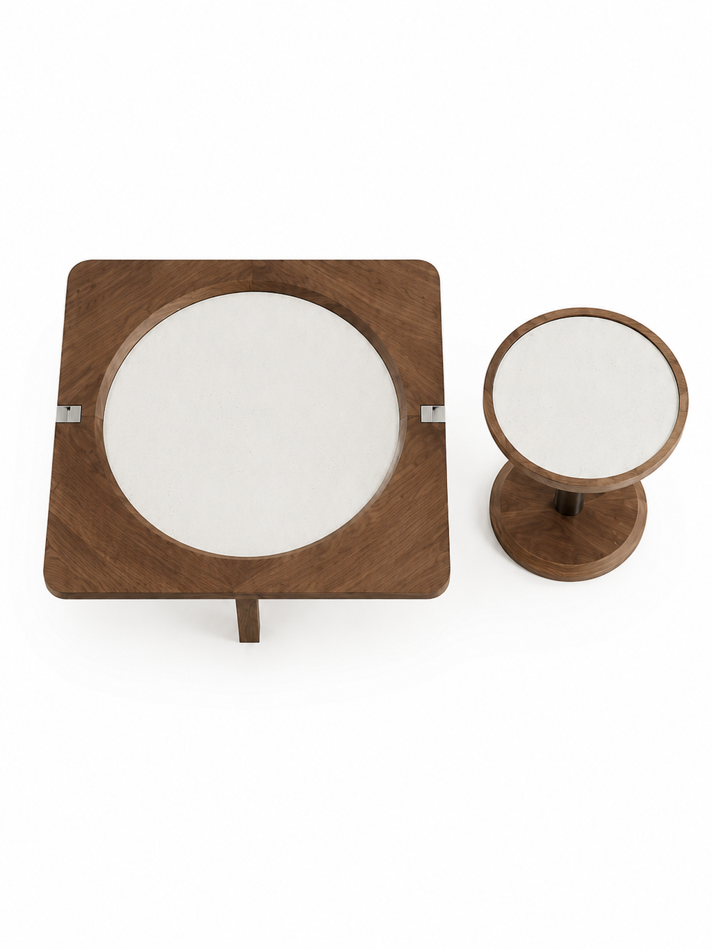 The Novara Coffee Table — Modern Wooden Center Table with Premium Stone Top & Contemporary Living Room Design
