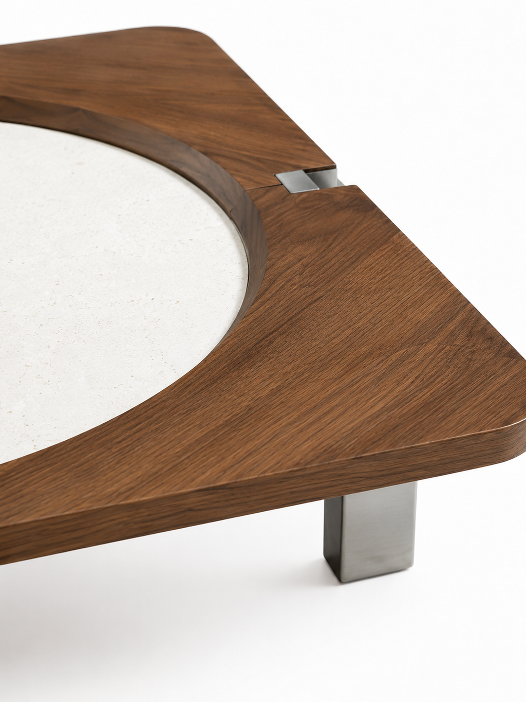 The Novara Coffee Table — Modern Wooden Center Table with Premium Stone Top & Contemporary Living Room Design