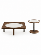 The Novara Coffee Table — Modern Wooden Center Table with Premium Stone Top & Contemporary Living Room Design
