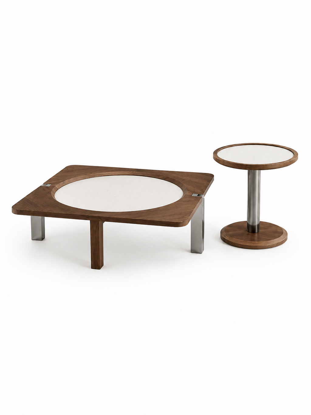 The Novara Coffee Table — Modern Wooden Center Table with Premium Stone Top & Contemporary Living Room Design