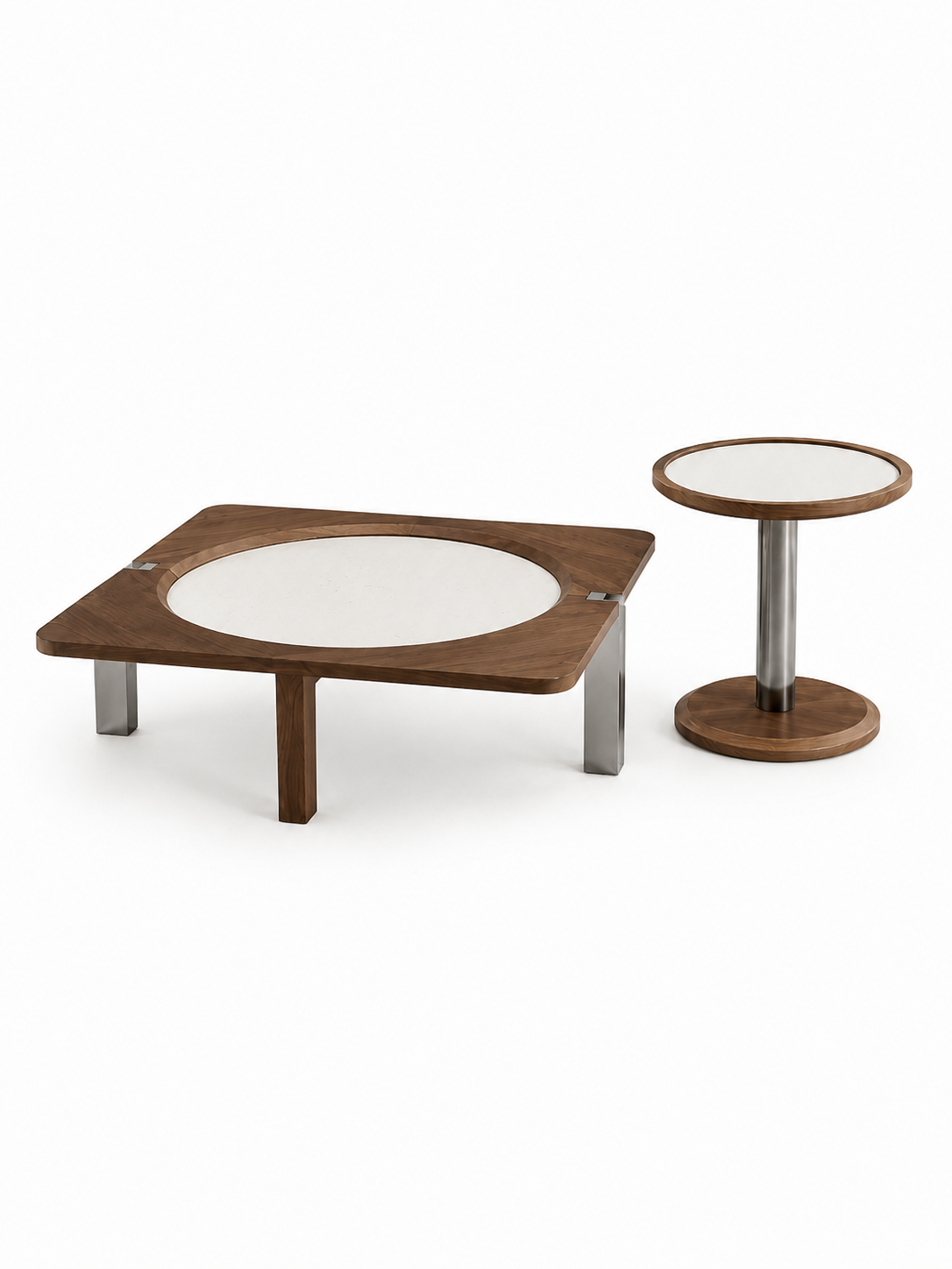 The Novara Coffee Table — Modern Wooden Center Table with Premium Stone Top & Contemporary Living Room Design