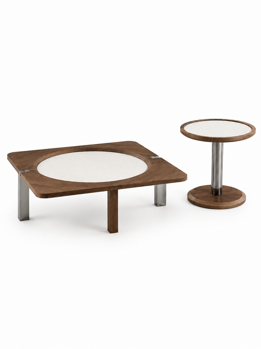 The Novara Coffee Table — Modern Wooden Center Table with Premium Stone Top & Contemporary Living Room Design