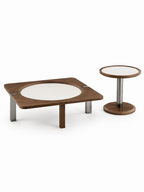The Novara Coffee Table — Modern Wooden Center Table with Premium Stone Top & Contemporary Living Room Design